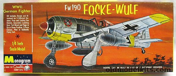 Monogram 1/48 Focke-Wulf FW-190 - A-8/R-3 - A-7/R2 - A7/R3 - A-5/U8 - A-8/R1 - A-5/U3 Tropical - Four Star Issue, PA107-100 plastic model kit